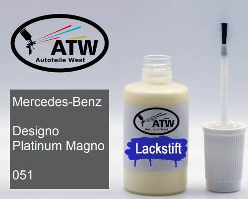 Mercedes-Benz, Designo Platinum Magno, 051: 20ml Lackstift, von ATW Autoteile West.